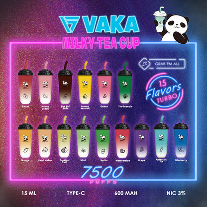 VAKA奶茶杯7500口 拋棄式電子煙 一次性奶茶杯 台灣現貨在售