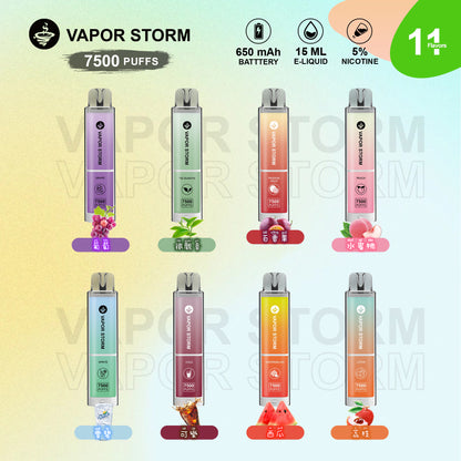 VAPOR STORM 風暴辣妹拋棄式 可充電發光拋棄式7500口大容量 台灣現貨在售